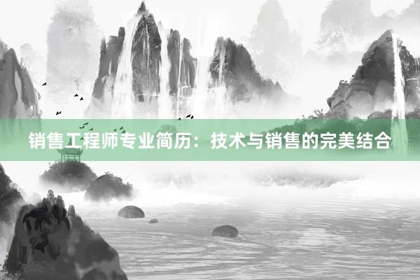 销售工程师专业简历：技术与销售的完美结合